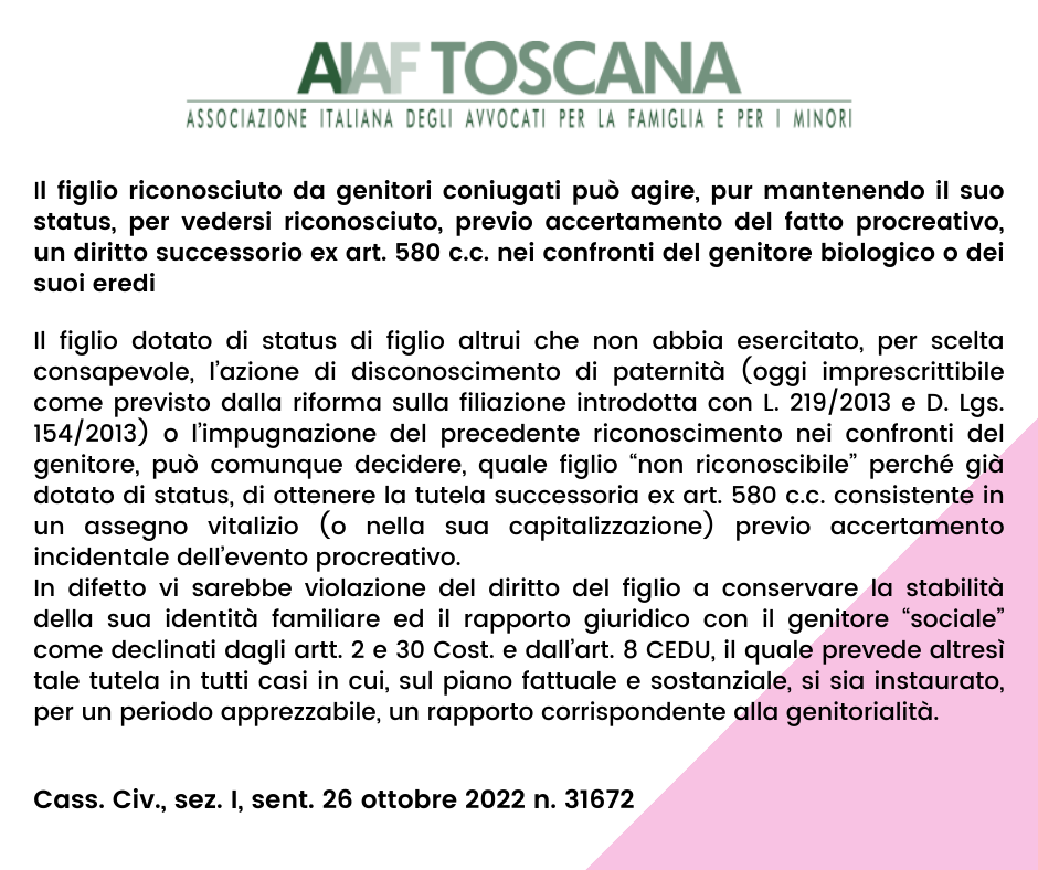 Rassegna giurisprudenziale a cura dell’Avv. Sandra Berretti del Foro di Pisa
